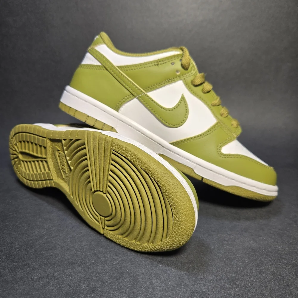 Nike Dunk Low (GS) Size 4Y / 5.5 Womens White/Pacific Moss Brand New FB9109-108
